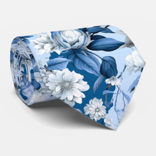 Cravate Chinoserie bleu et blanc Série Design 3