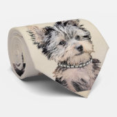 Cravate Chiot de Yorkshire Terrier peignant l'art original (Roulé)