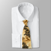 Cravate Chiyogami bonsai motif (Attaché)