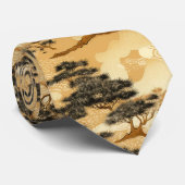 Cravate Chiyogami bonsai motif (Roulé)