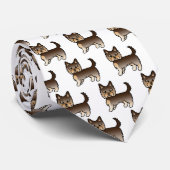 Cravate Chocolat Brown Yorkshire Terrier Chien Motif (Roulé)