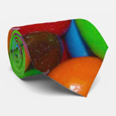 Cravate Chocolat Coloré Boutons, (Roulé)