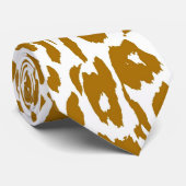 Cravate Chocolat et peau Empreinte de léopard blanche (Roulé)