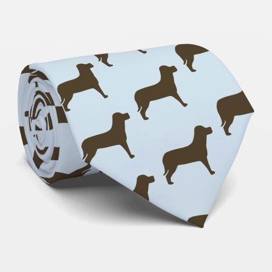 Cravate Chocolat Labrador Retriever Chien Motif (Roulé)