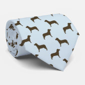 Cravate Chocolat Labrador Retriever Chien Motif (bleu) (Roulé)