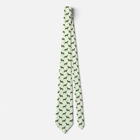 Cravate Chocolat Labrador Retriever Chien Motif (vert) (Devant)