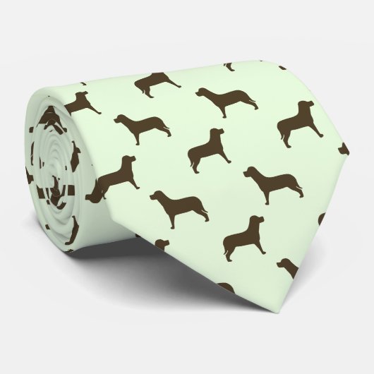Cravate Chocolat Labrador Retriever Chien Motif (vert) (Roulé)
