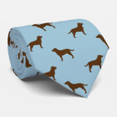 Cravate Chocolat Labrador Retriever Silhouettes Motif (Roulé)