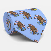 Cravate Chocolat Surf Bunny de Pâques Hawaiian (Roulé)