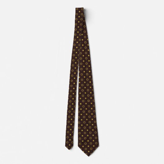 Cravate Chocolate Brown & Gold Polka Dot (Dos)