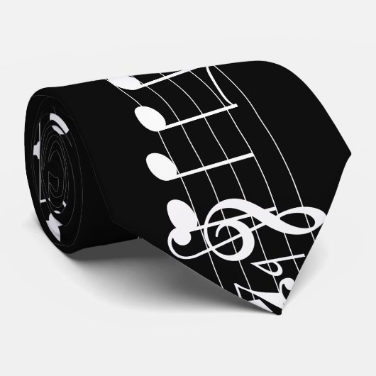 Cravate Chords We Wings you a Joyeux Noël Notes musicales (Roulé)