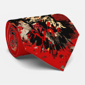 Cravate Chouette à cornes Abstraite (Roulé)