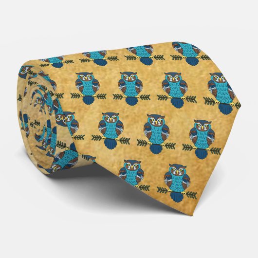 Cravate Chouette d'art populaire nordique (Roulé)