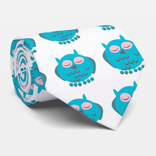 Cravate Chouette endormie (Roulé)
