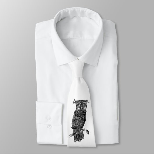Cravate Chouette grise (Attaché)