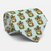 Cravate Chouette mignonne dans un Motif de chapeau vert (Roulé)