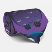 Cravate Chouette mignonne pourpre Chiffon (Roulé)