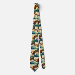 Cravate Chow Chow Beach Plage Surf Peinture