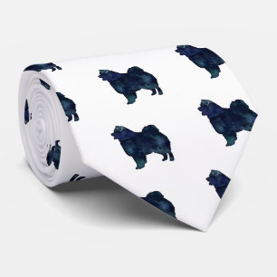 Cravate Chow Chow Chien race Silhouette Aquarelle