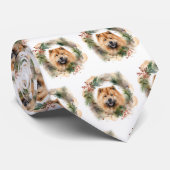 Cravate chow chow Christmas Wreath Festive Pup (Roulé)