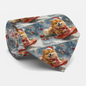 Cravate Chow Chow Dog in Sledge Let's neige Christmas (Roulé)