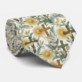 Cravate Christian Crosses with Doves Custom Necktie (Roulé)