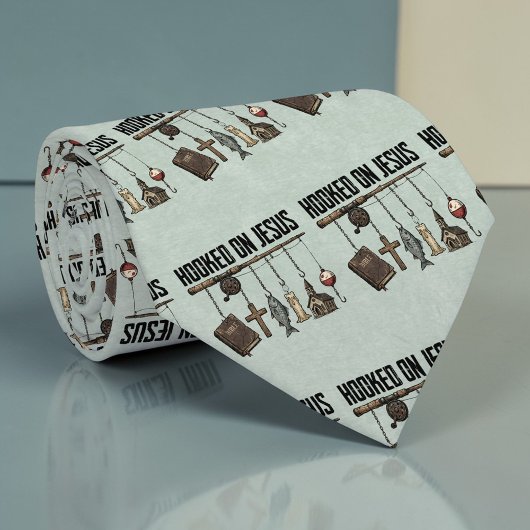 Cravate Christian Hooked on Jesus Custom Necktie