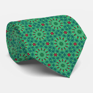 Cravate Christmas Flowers and Medallions Neck Tie