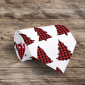 Cravate Christmas Holiday Cute Tree Buffalo Plaid Motif