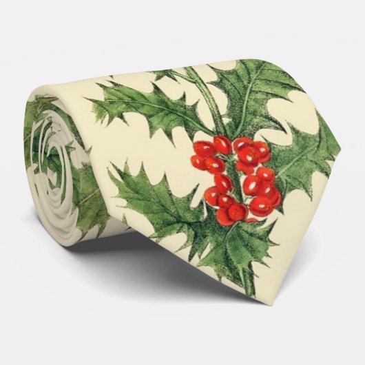 Cravate Christmas Holly (Roulé)