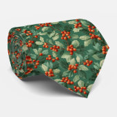 Cravate Christmas Holly Berry Neck Tie (Roulé)