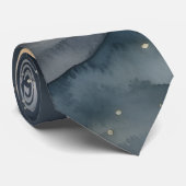 Cravate Christmas Mountain Sky Stars Blue Grey (Roulé)