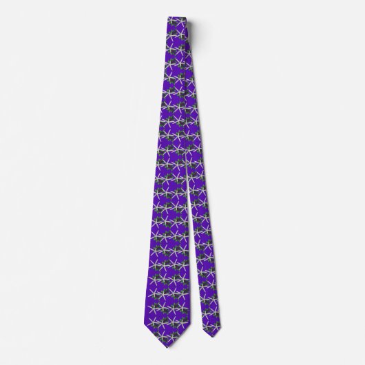 Cravate Christmas Purple Starfish pattern tie (Devant)