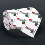 Cravate Christmas Santa Hat Weimaraner Dog (gray 1) Cute<br><div class="desc">Merry Christmas Santa Claus Weimaraner - Funny smiling dog with a Santa hat and a Christmas present. HO HO HO! Copyright © Angi Laframboise. Cute holiday dog breed cartoon Christmas gifts for men.</div>
