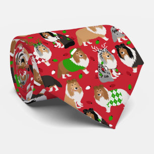 Cravate Christmas Shelter Shetland Sheepdog