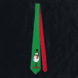 Cravate Christmas Snowman<br><div class="desc">Un bonhomme de neige amusant avec des chaussures à points de polka rouge et casquette</div>