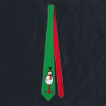 Cravate Christmas Snowman<br><div class="desc">Un bonhomme de neige amusant avec des chaussures à points de polka rouge et casquette</div>
