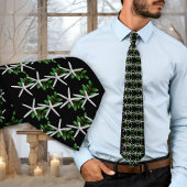 Cravate Christmas Starfish Black pattern tie