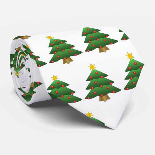 Cravate Christmas Tree White Tie (Roulé)