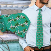 Cravate Christmas Turquoise Starfish pattern tie