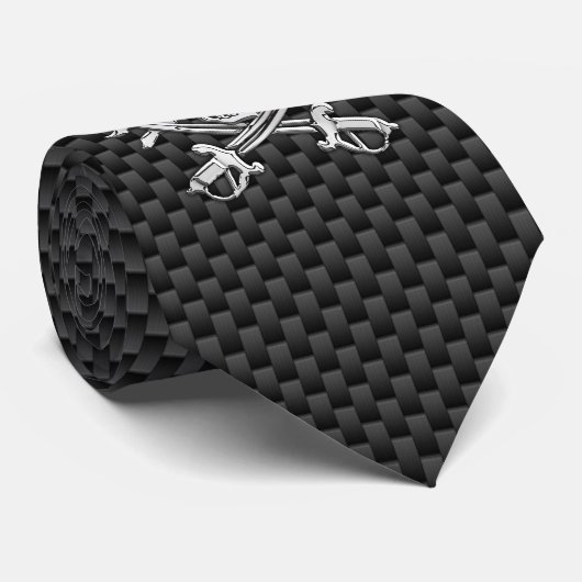 Cravate Chrome comme Pirate sur Carbon Fiber style impress (Roulé)