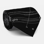 Cravate Chrome comme Pisces Zodiac Connexion Black Heveliu (Roulé)