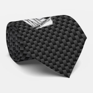 Cravate Chrome like Sailboat on Carbon Fiber style print