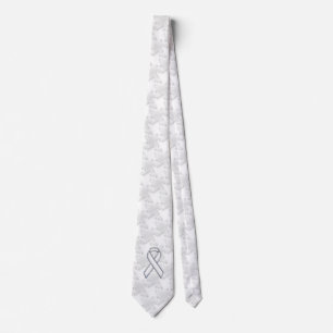 Cravate Chrome White Ribbon Sensibilisation sur Houndstoot