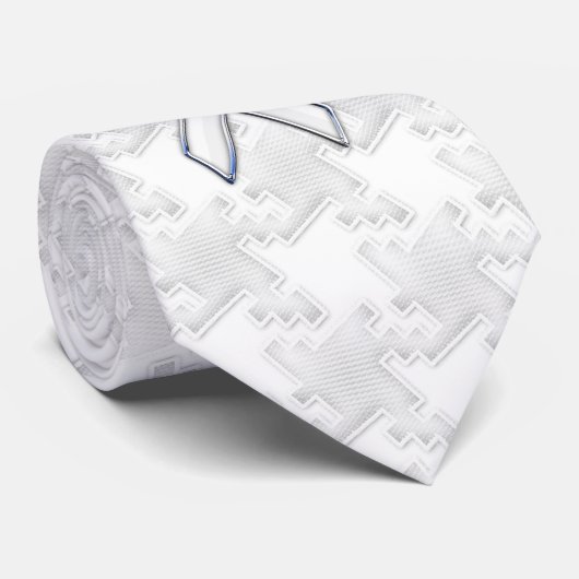 Cravate Chrome White Ribbon Sensibilisation sur Houndstoot (Roulé)