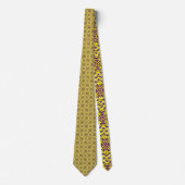 Cravate Chrysanthème jaune Floral Purple Motif (Devant)