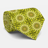 Cravate Chrysanthème jaune Motif Floral Abstrait (Roulé)