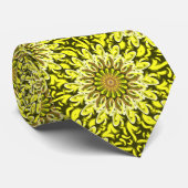 Cravate Chrysanthème jaune Motif Floral Abstrait (Roulé)
