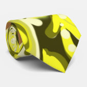 Cravate Chrysanthème jaune Motif Floral Abstrait (Roulé)