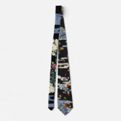 Cravate Chrysanthèmes, Eau courante, Floral japonais (Dos)